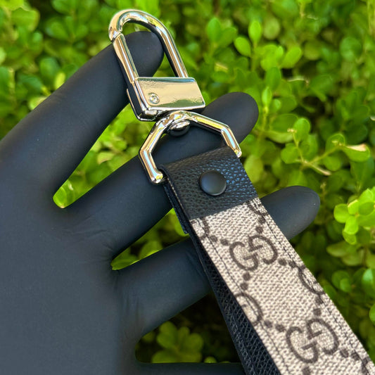 GG x Black Full Strap Swivel Keychain
