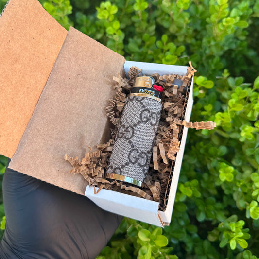 GG Brown x Silver Lighter Case