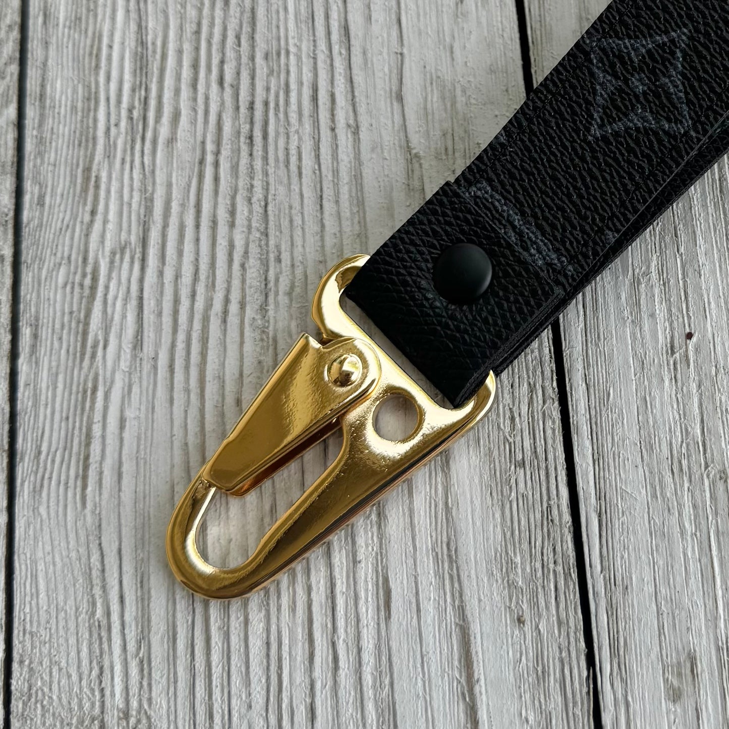 Black Gold Plated Clip Keychain