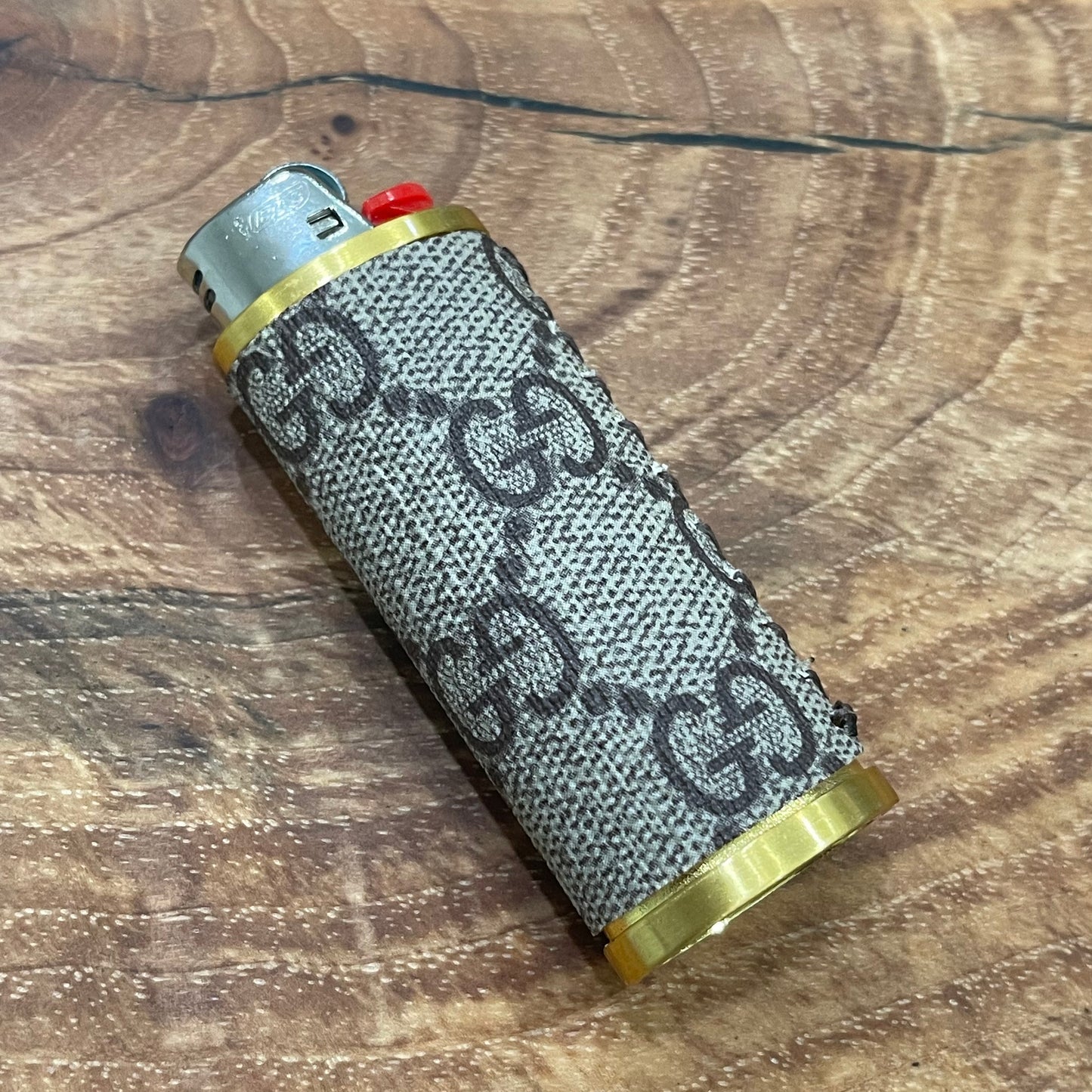 GG Brown x Gold Lighter Case