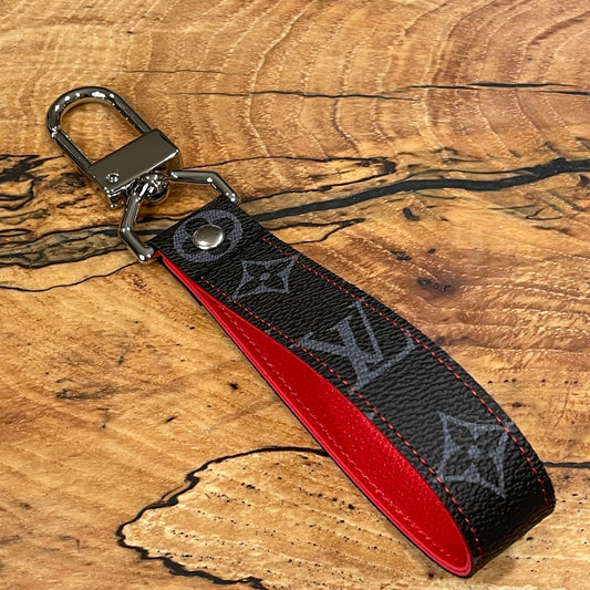 Black x Red Full Strap Swivel Keychain