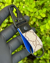 Load image into Gallery viewer, Custom Order - Brown on Blue GG Mini Keychain
