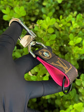 Load image into Gallery viewer, Brown on Hot Pink Mini Swivel Keychain
