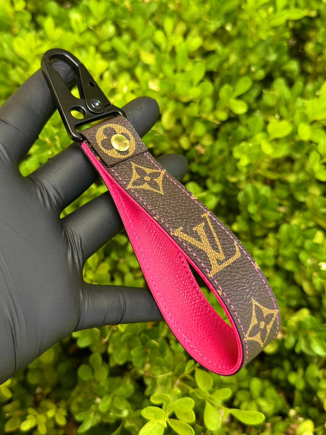 Brown on Hot Pink Keychain