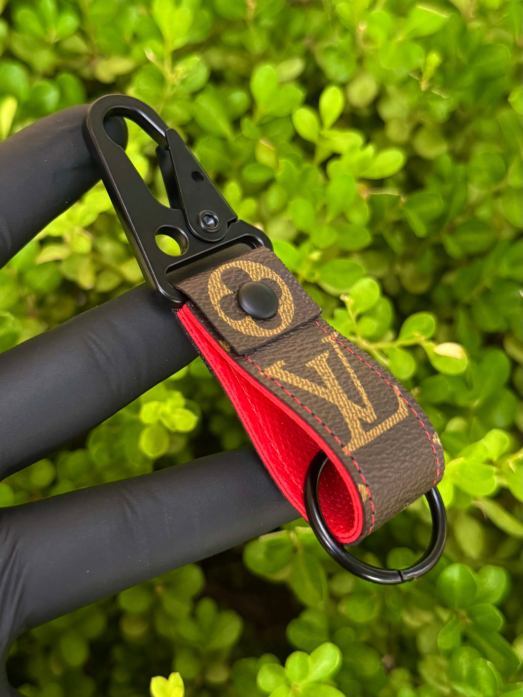 Brown on Red Mini Keychain