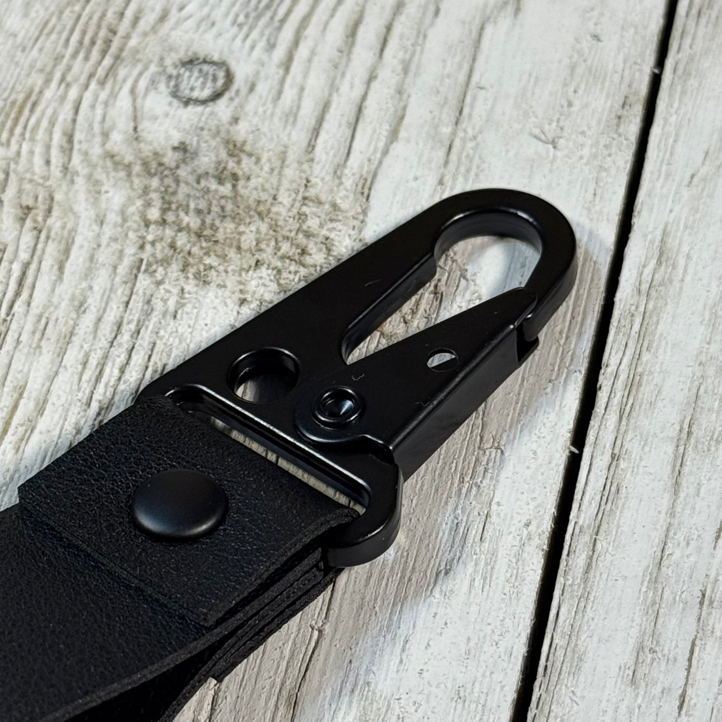 Black Handmade Leather-style Mini Keychain