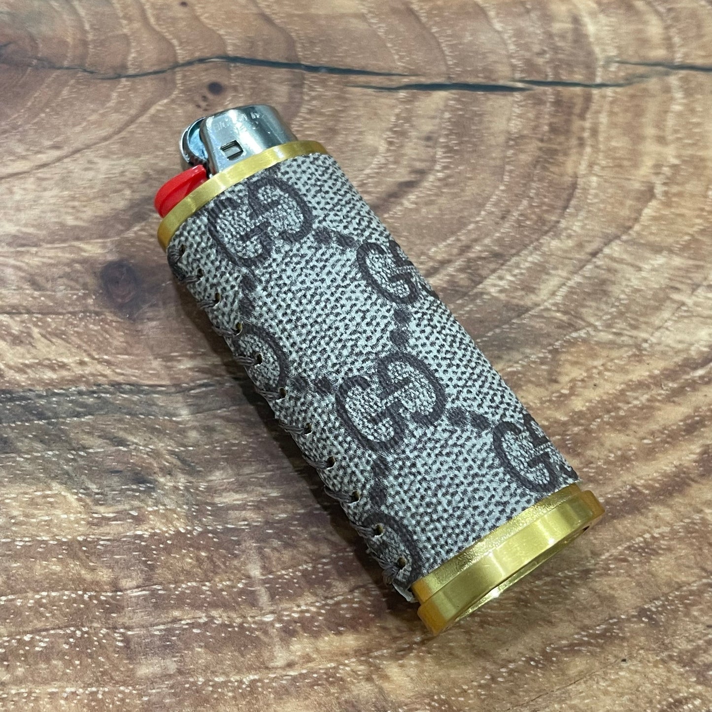 GG Brown x Gold Lighter Case