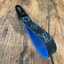 Load image into Gallery viewer, Black on Blue Keychain
