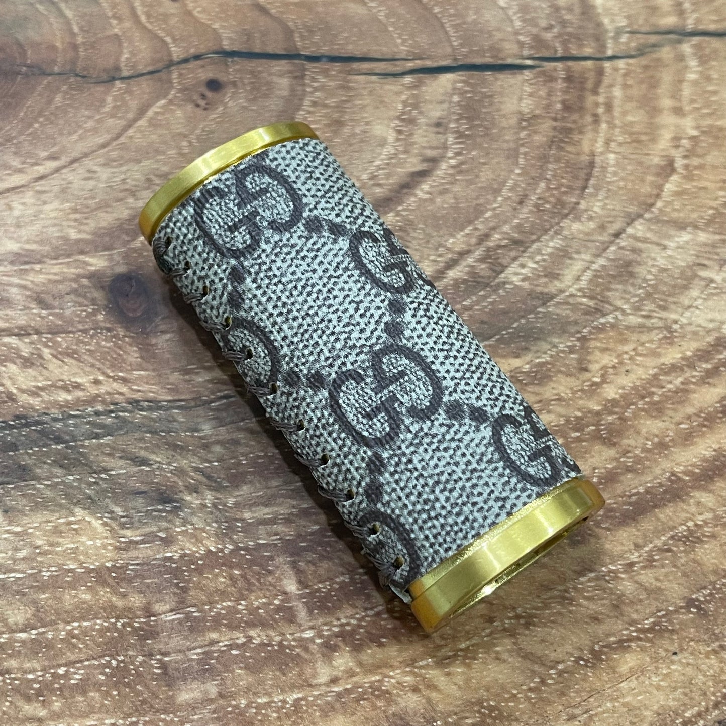 GG Brown x Gold Lighter Case