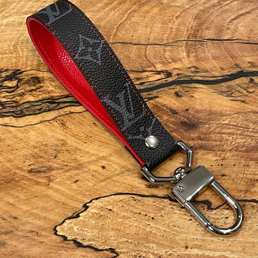 Black x Red Full Strap Swivel Keychain