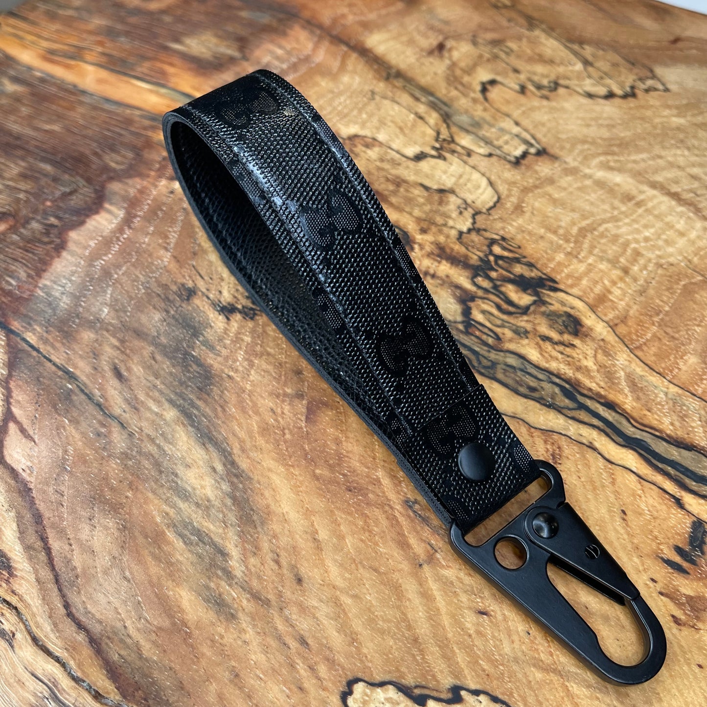 GG Black x Black Full Strap Keychain