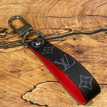 Load image into Gallery viewer, Black on Red Swivel Keychain
