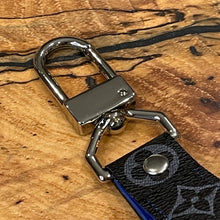 Load image into Gallery viewer, Black on Blue Swivel Keychain
