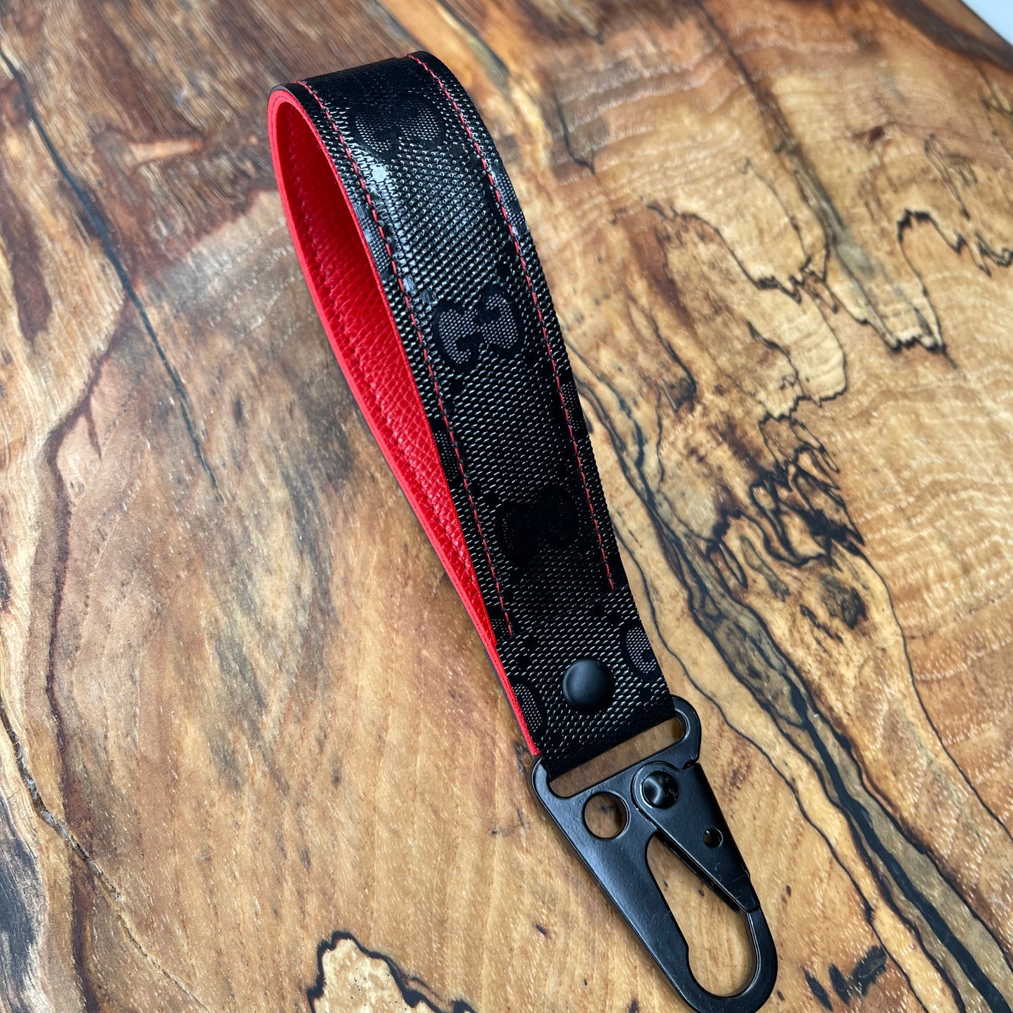 GG Black x Red Full Strap Keychain