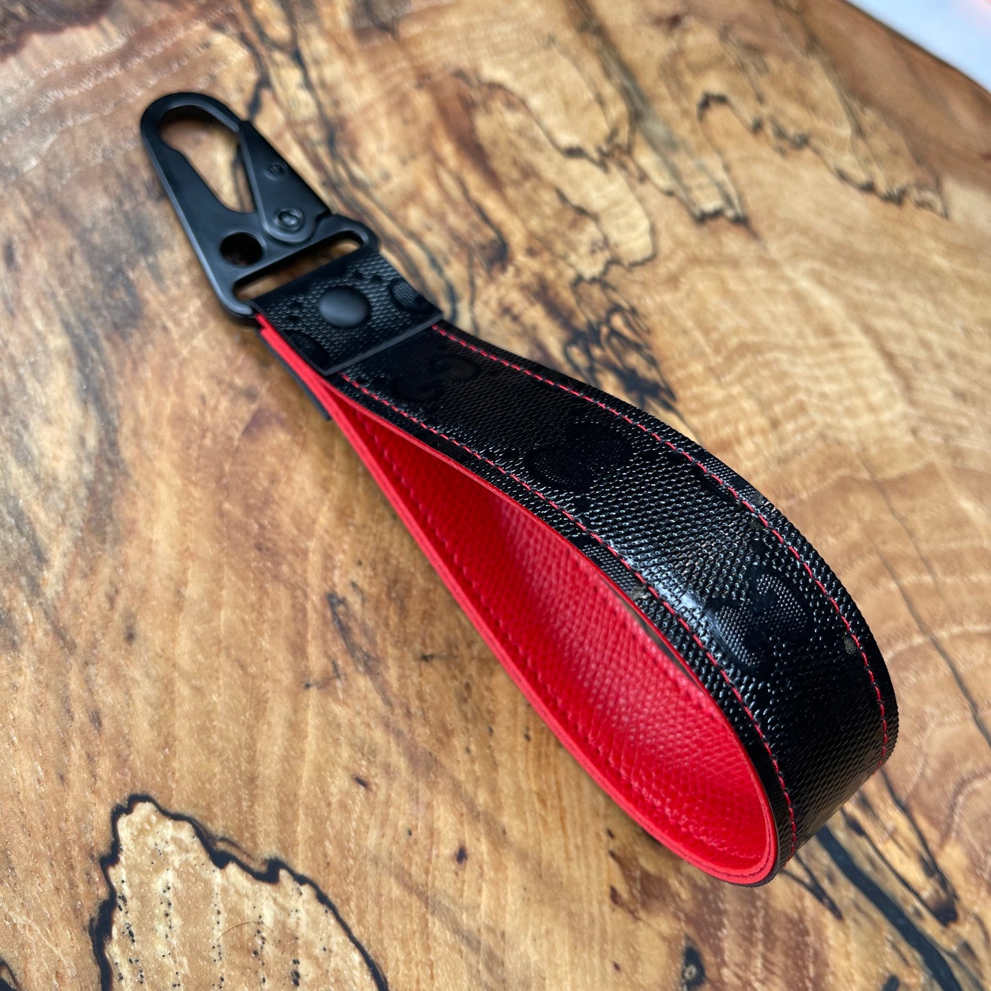 GG Black x Red Full Strap Keychain